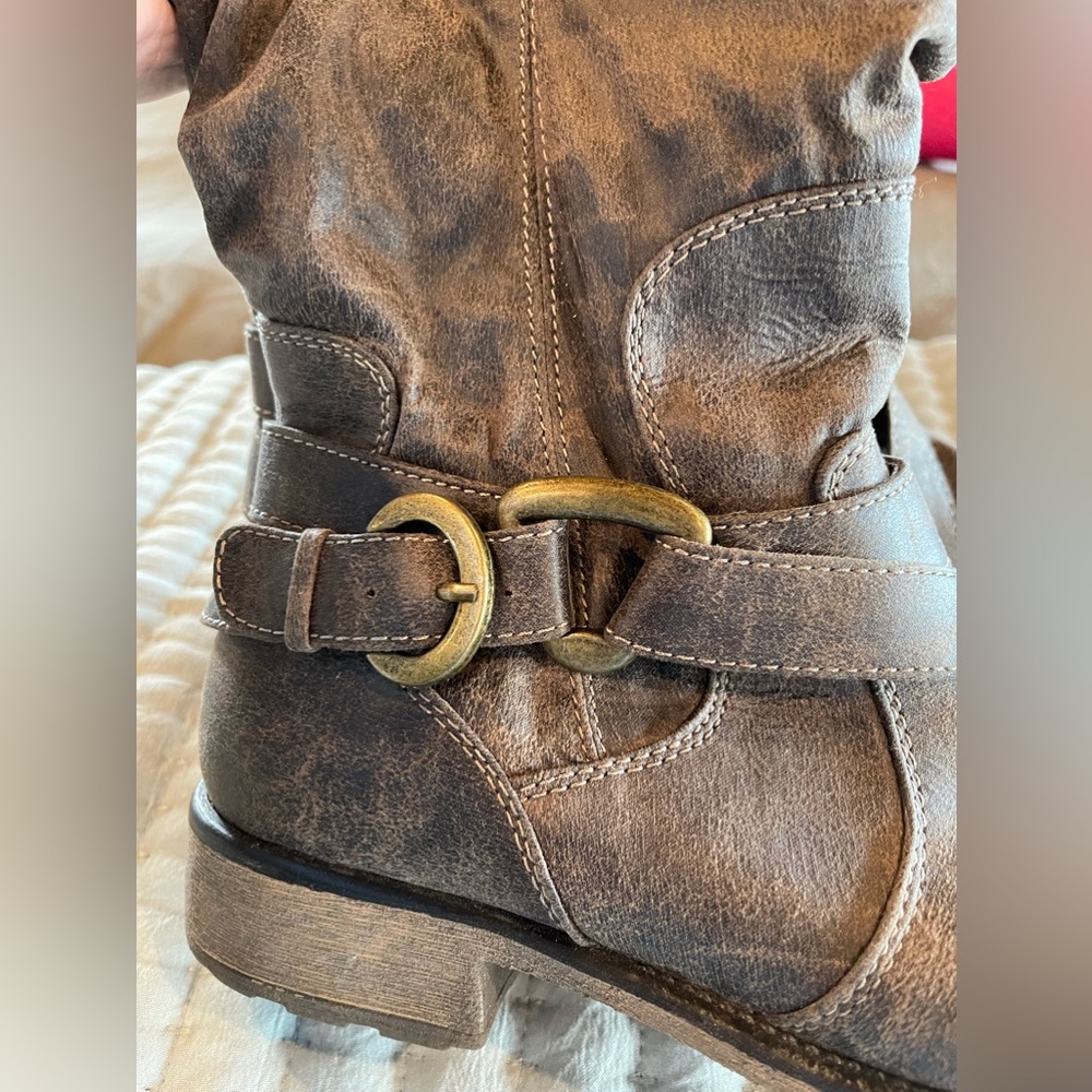 BARE TRAPS KNEE BOOTS DARK BROWN SIZE 7.5